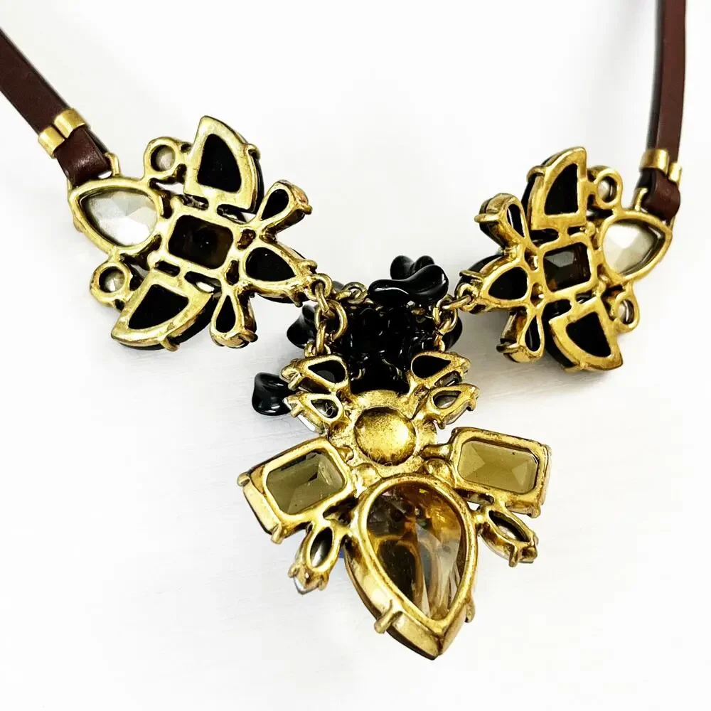 J. Crew Leather Statement Necklace